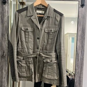 Rag and bone gray Safari military jacket with faux belt